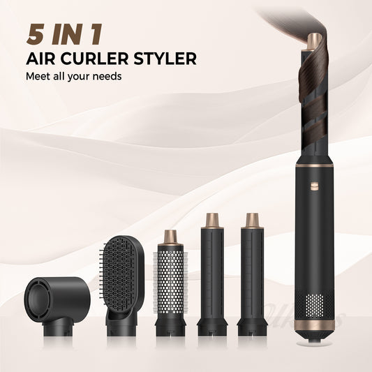 5-in-1 Air Curler Styler: Detachable Brush